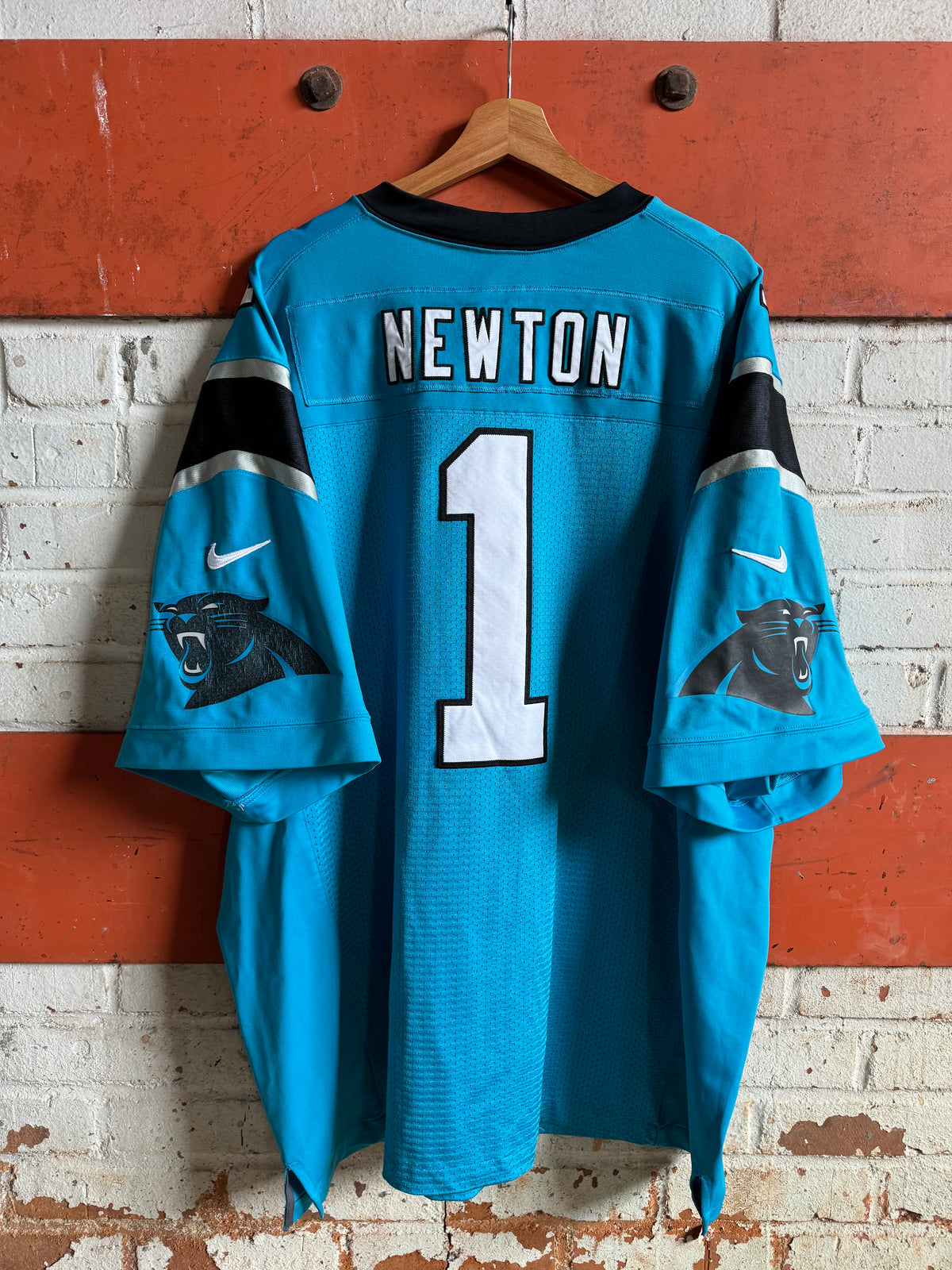 2012 Carolina Panthers Cam Newton Alternate Blue Nike First Generation Heavy Mesh Authentic NFL Jersey (4XL)