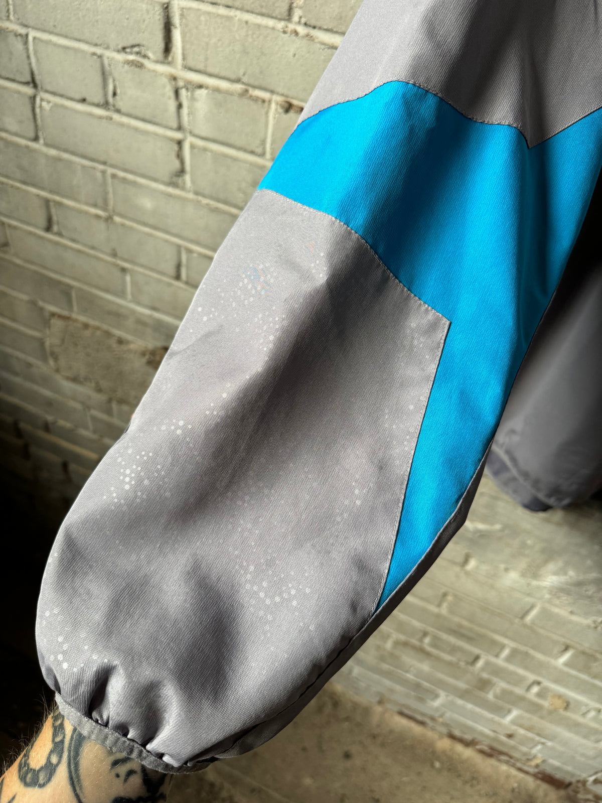 00’s Carolina Panthers Vintage Silver Reebok Quarter Zip NFL Sideline Pullover Jacket (XXL)