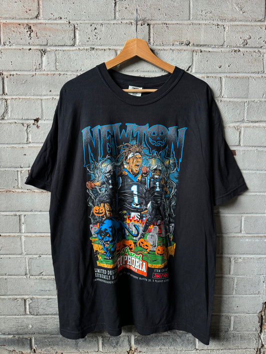 2024 Carolina Panthers Cam Newton x Planet Euphoria Halloween NFL Tee #’d 260 of 500 (XL)