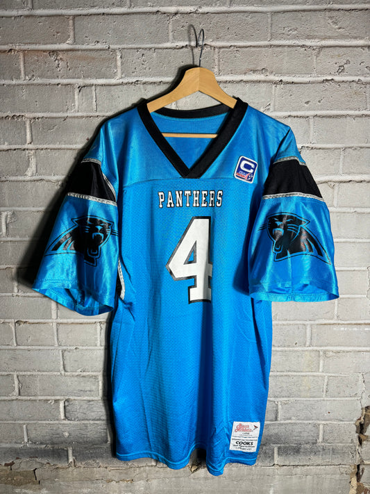 00’s Carolina Panthers Vintage Alternate Blue Ripon Athletic USA Football Jersey (Size XL)