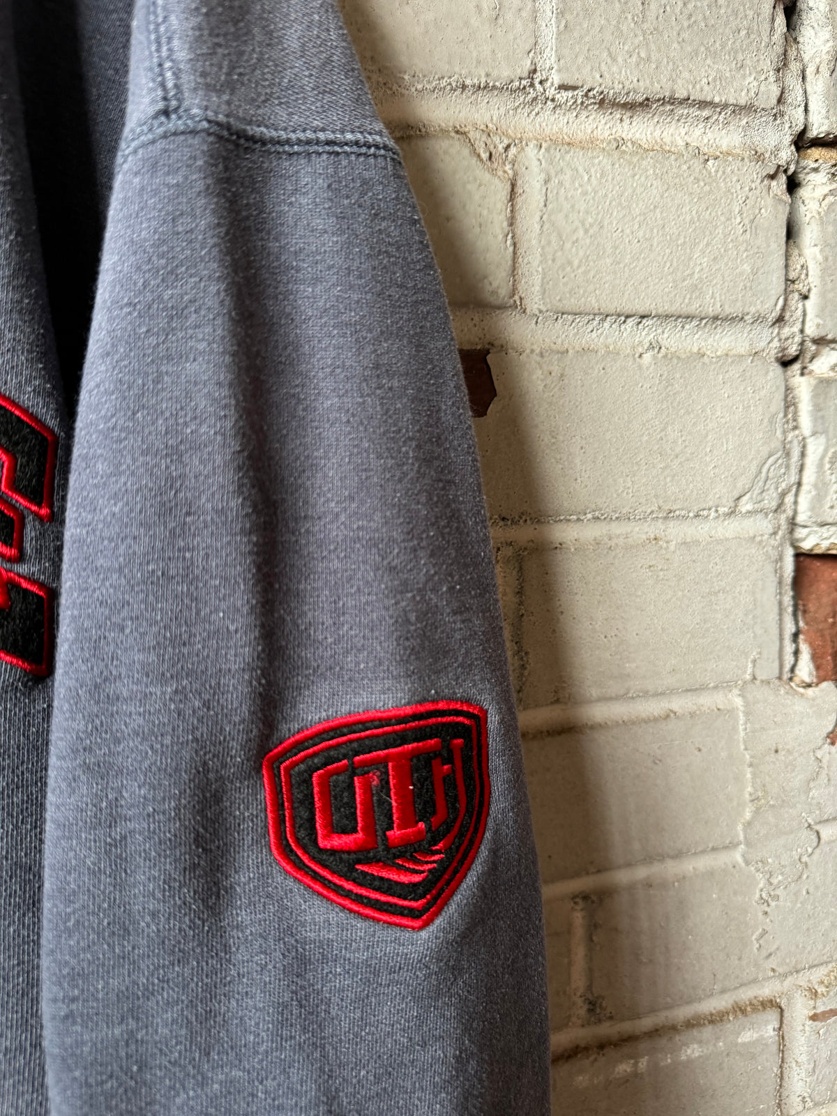 00’s Charlotte Checkers Vintage Grey Red Ultra Heavyweight Old Time Hockey Hoodie (XL)