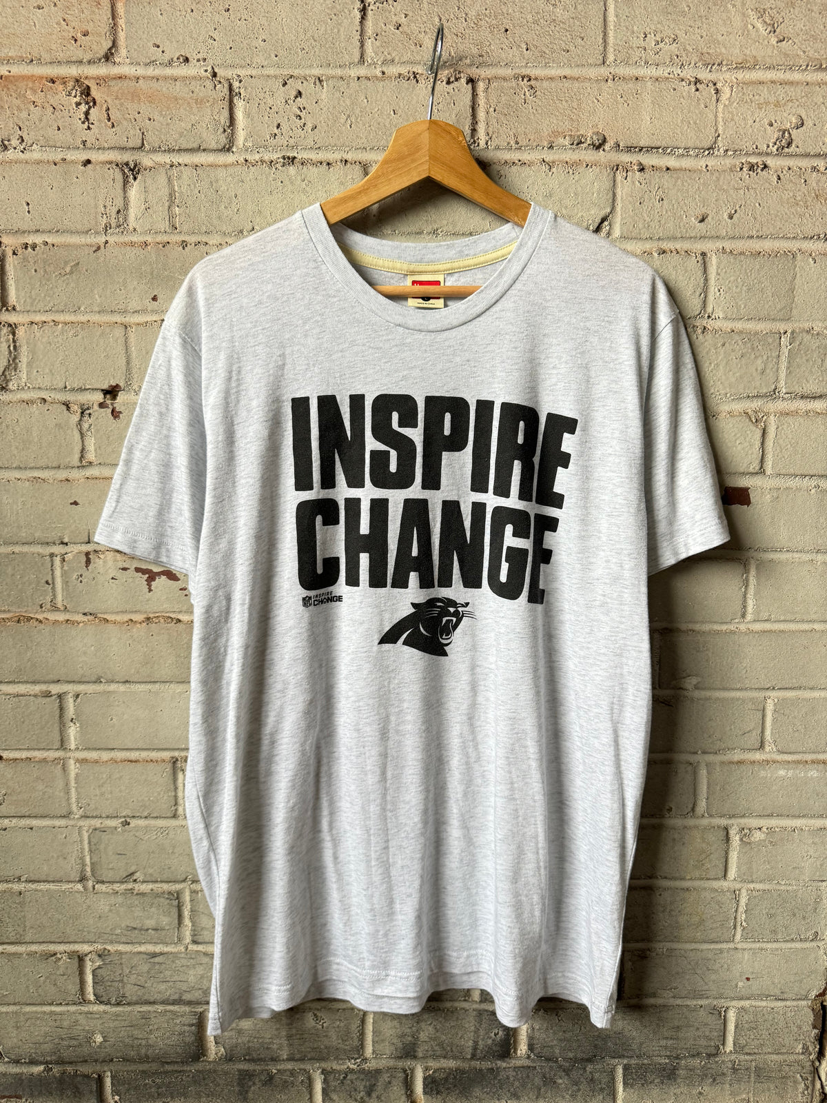 Carolina Panthers x Homage Heather Grey Inspire Change NFL Sideline Tee (Large)