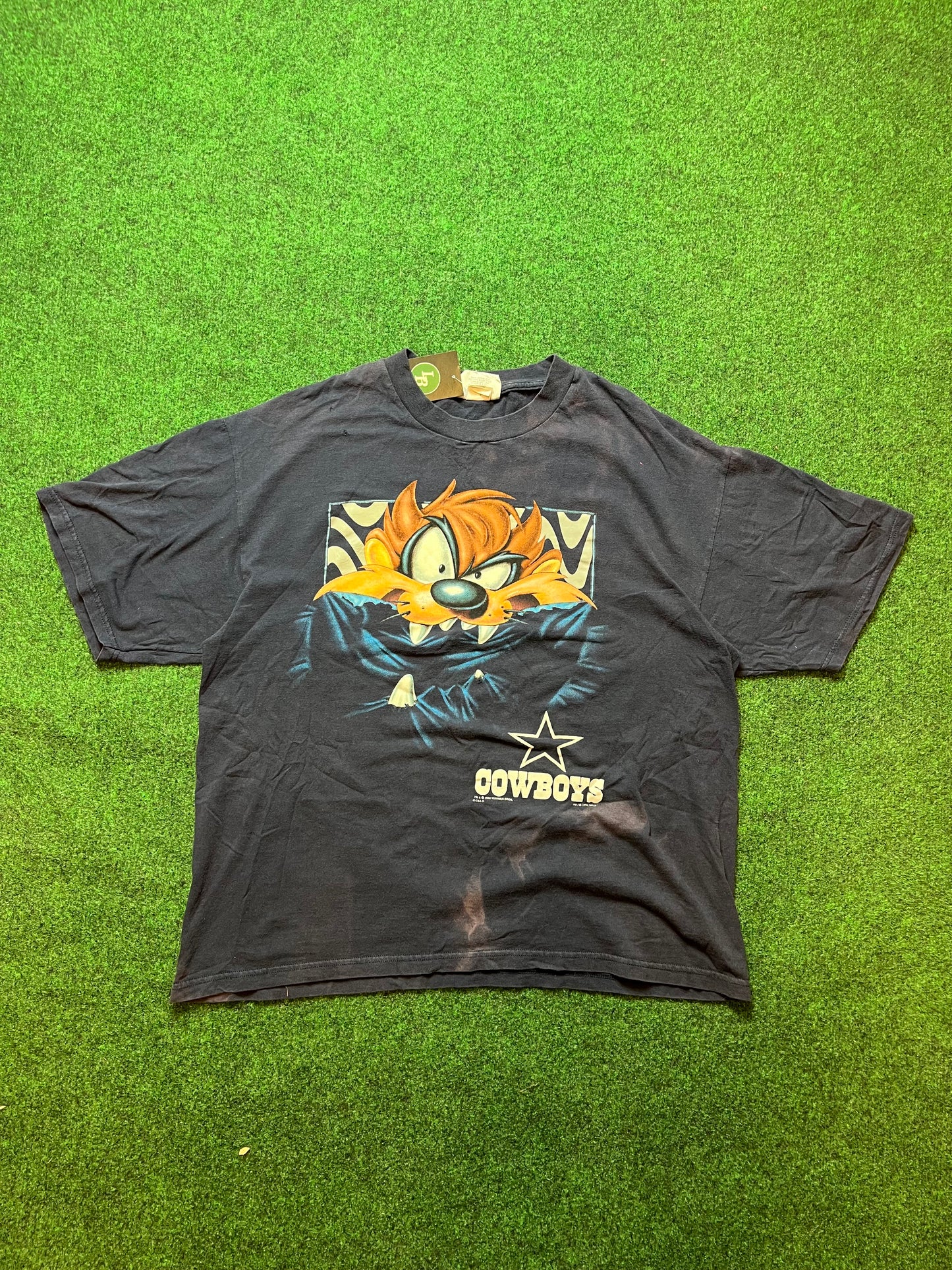 1996 Dallas Cowboys Looney Tunes Taz NFL Vintage Tee (XL)