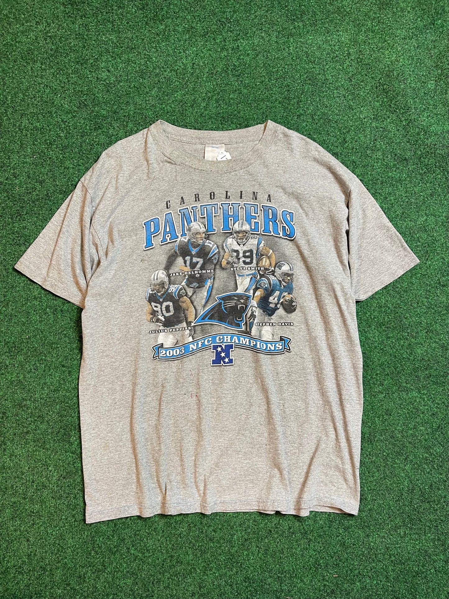 2003 Carolina Panthers NFC Champions Roster Vintage NFL Tee (XXL)