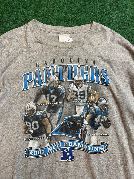 2003 Carolina Panthers NFC Champions Roster Vintage NFL Tee (XXL)