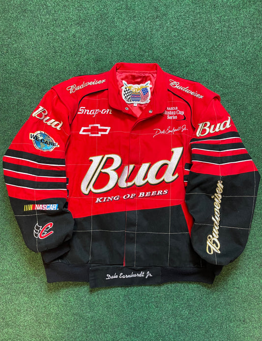 1999 Dale Earnhardt Jr Budweiser Racing Vintage NASCAR Jeff Hamilton Jacket (Large)