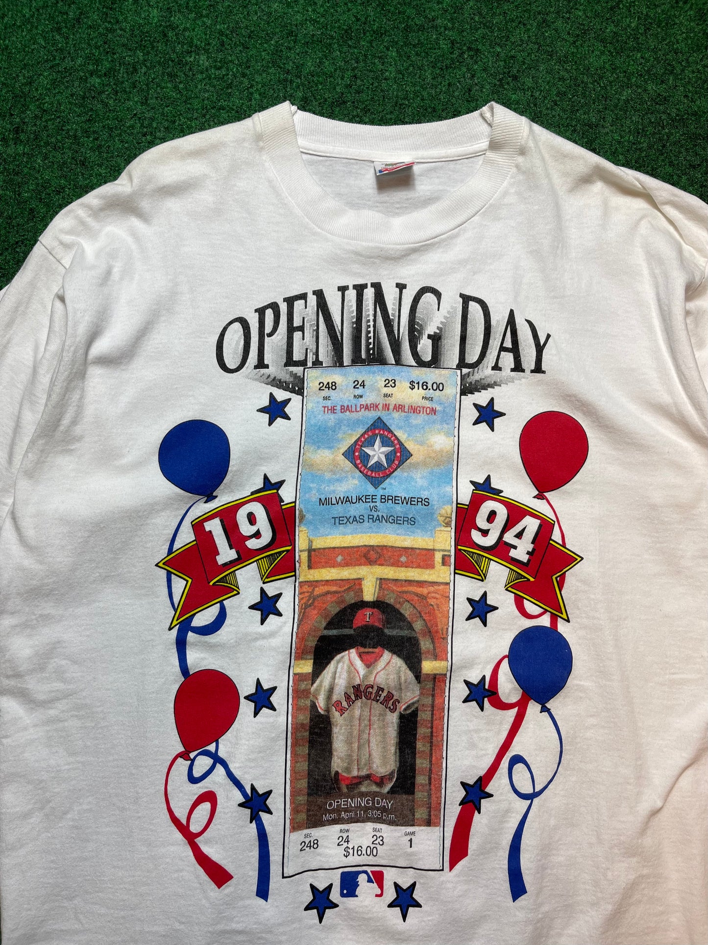1994 Texas Rangers Opening Day Arlington Park Vintage MLB Tee (XL)