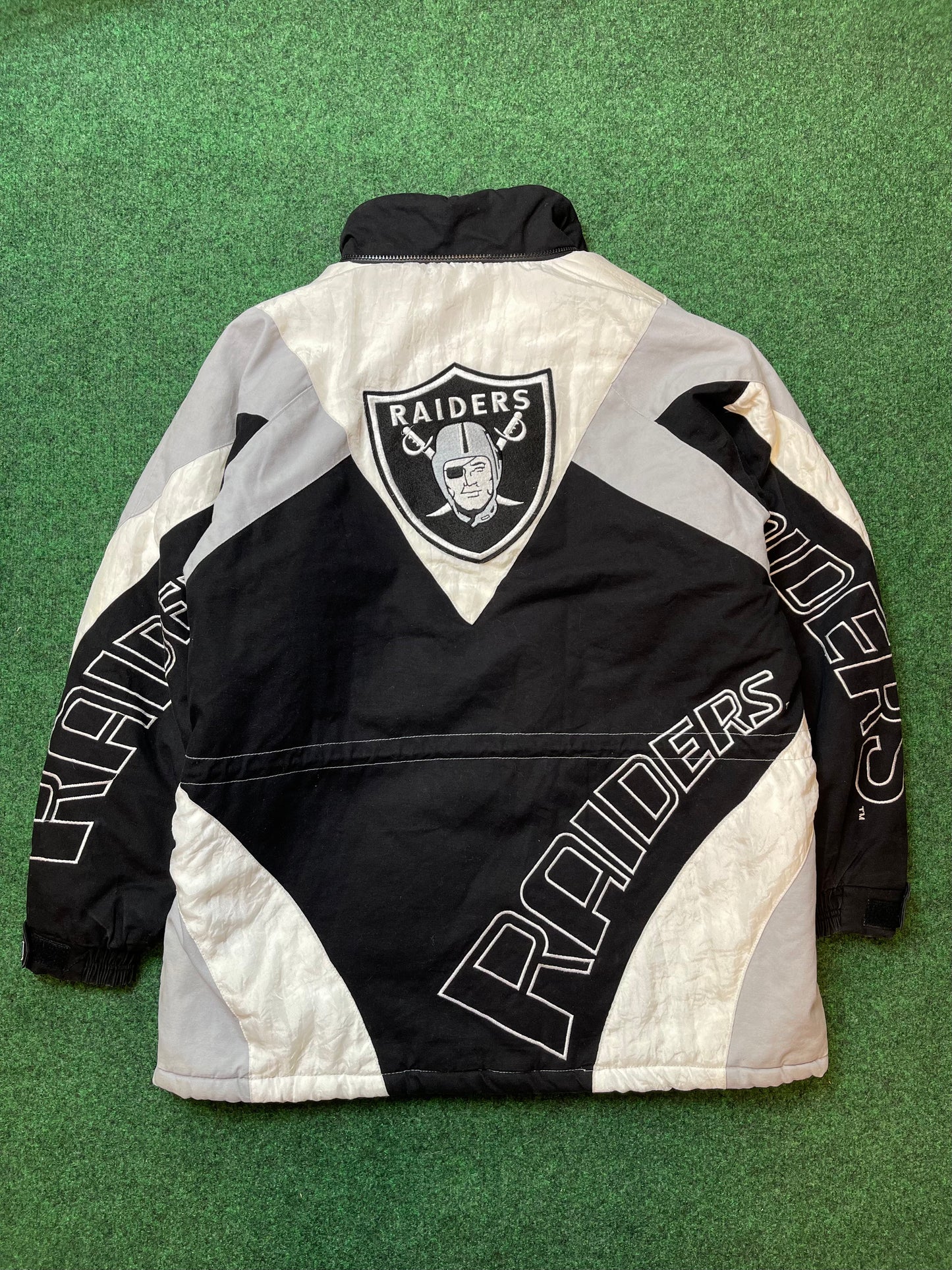 90’s Los Angeles Raiders Vintage Triple F.A.T. Goose NFL Trench Puffer Coat (XL)