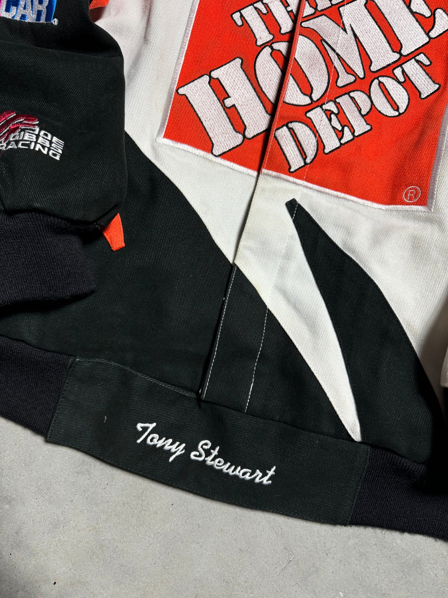 2002 Tony Stewart Home Depot Racing Jeff Hamilton Fully Embroidered NASCAR Winston Cup Series Jacket (XL)