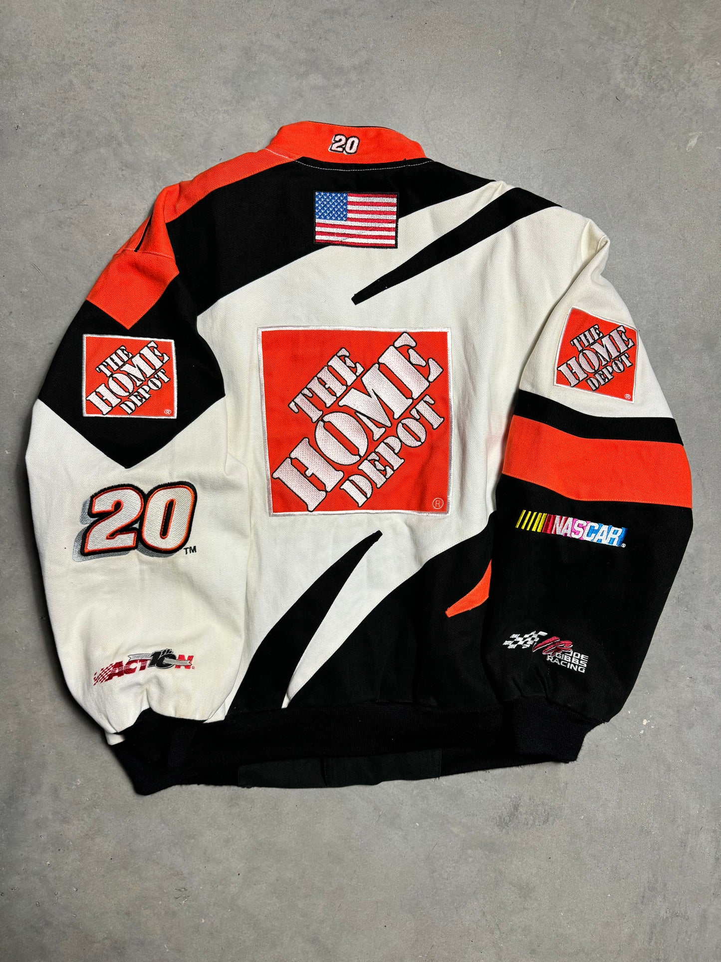 2002 Tony Stewart Home Depot Racing Jeff Hamilton Fully Embroidered NASCAR Winston Cup Series Jacket (XL)