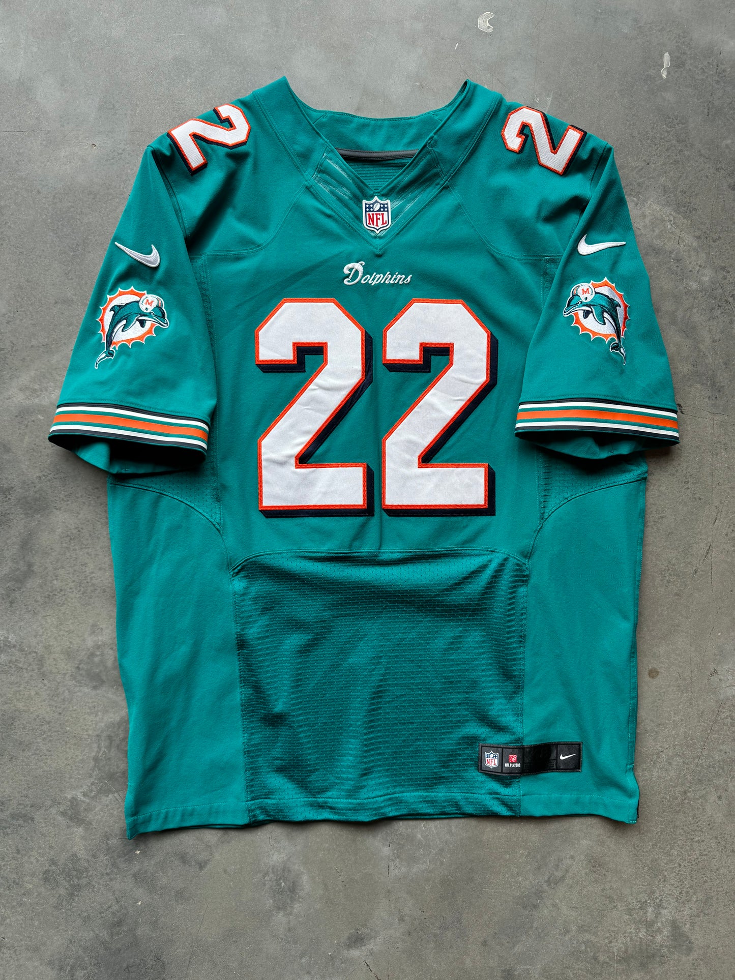 2012 Miami Dolphins Reggie Bush Nike Teal Elite Fully Stitched NFL On Field Jersey (48/XL)