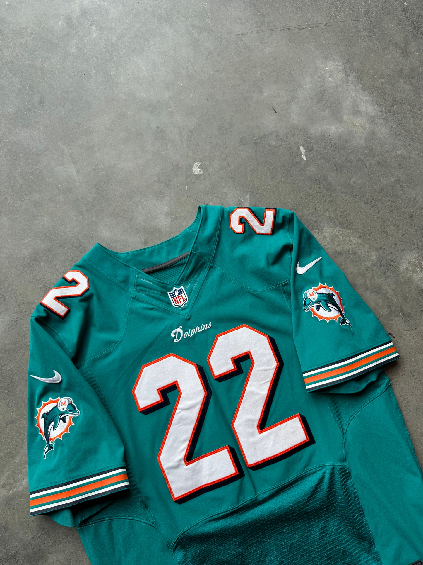 2012 Miami Dolphins Reggie Bush Nike Teal Elite Fully Stitched NFL On Field Jersey (48/XL)