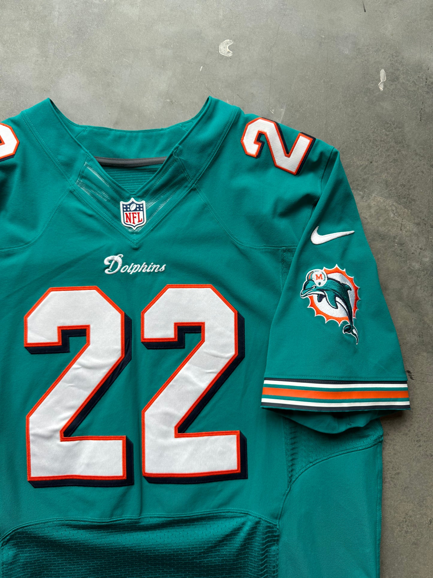 2012 Miami Dolphins Reggie Bush Nike Teal Elite Fully Stitched NFL On Field Jersey (48/XL)