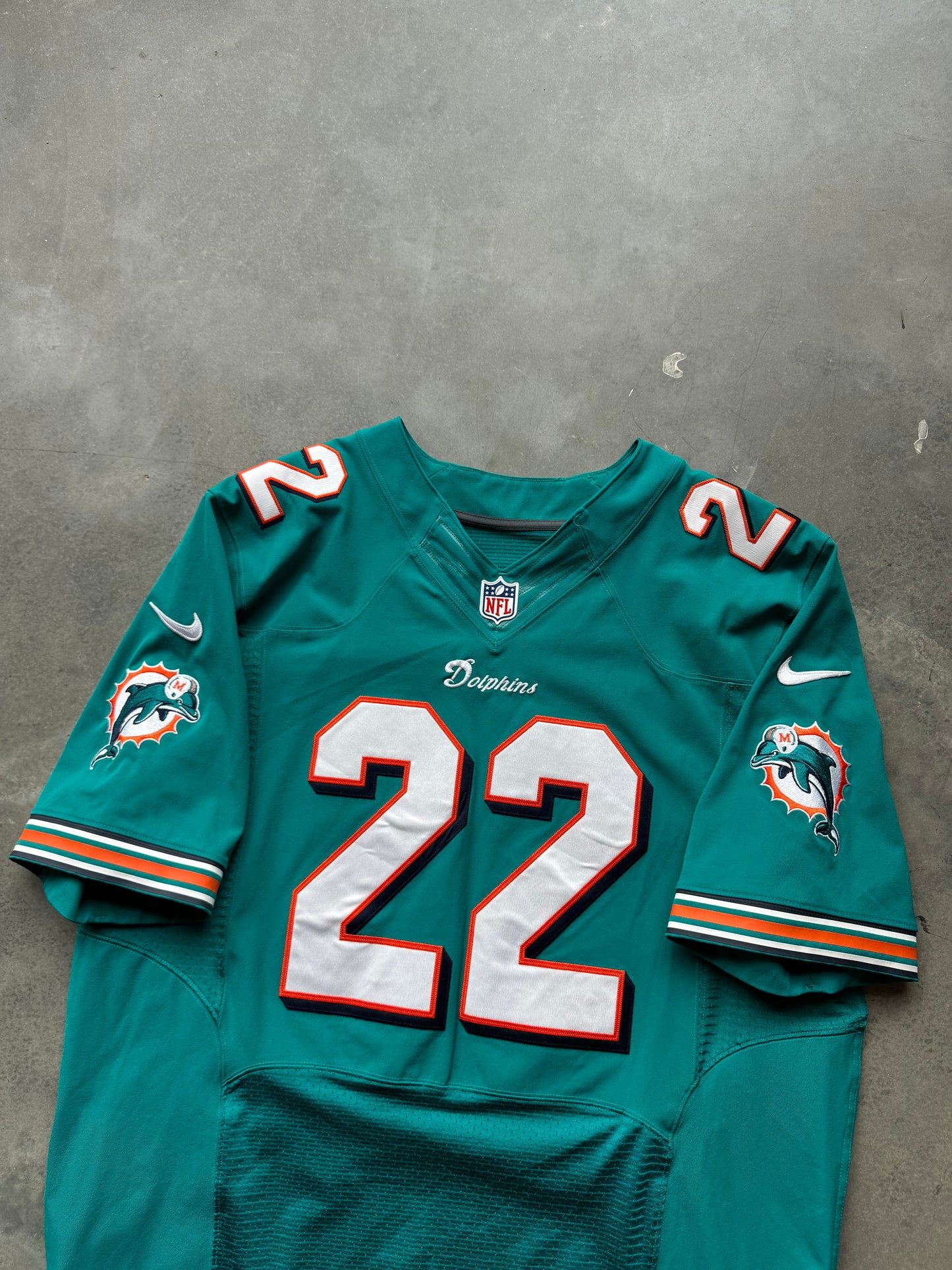 2012 Miami Dolphins Reggie Bush Nike Teal Elite Fully Stitched NFL On Field Jersey (48/XL)