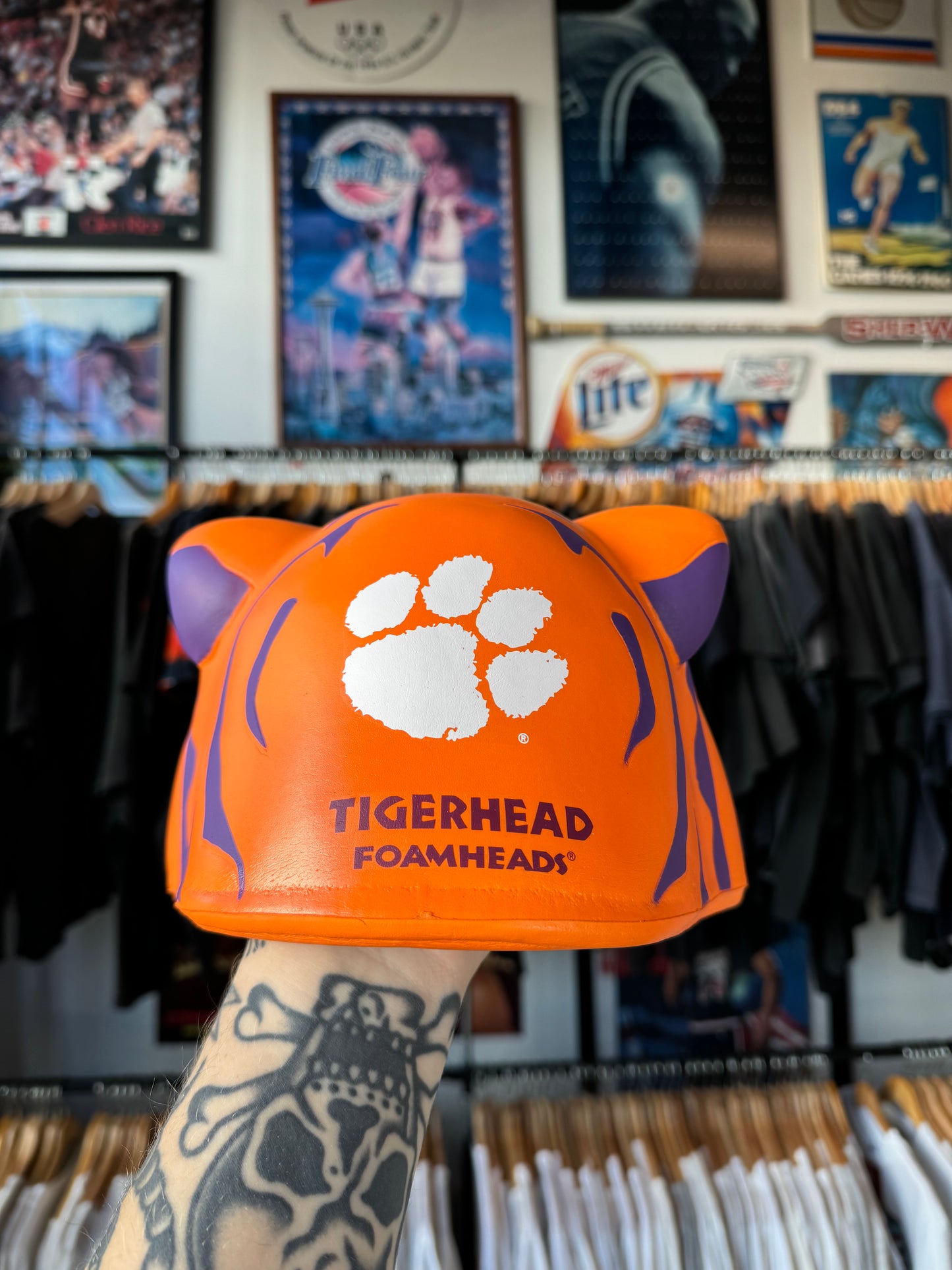 00’s Clemson Tigers Vintage Starter Tigerhead Foamhead Hat - Brand New (OSFA)