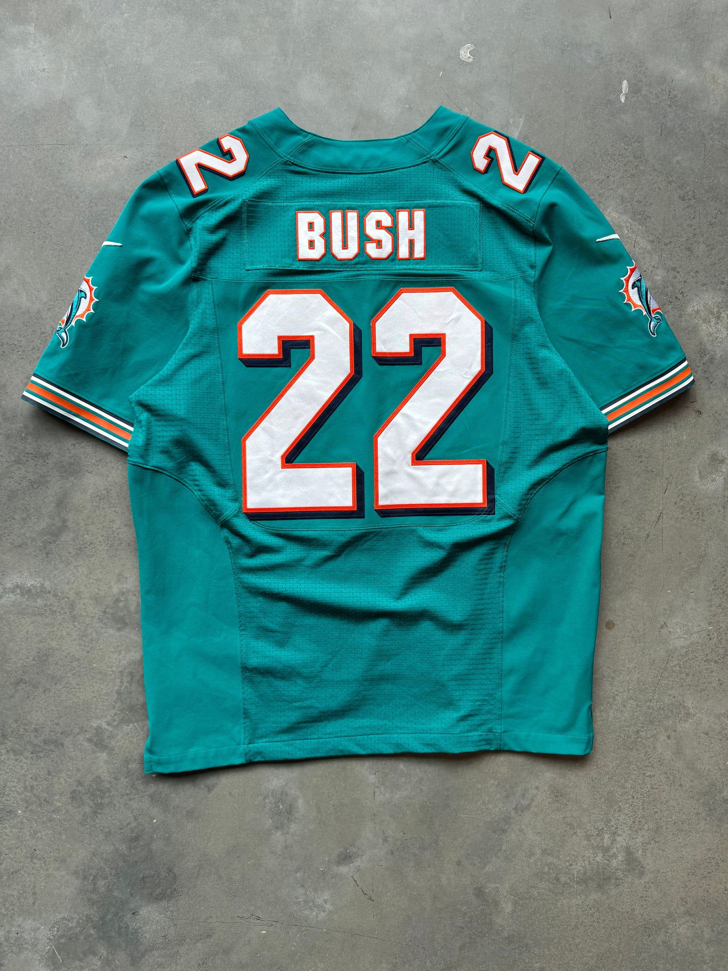 2012 Miami Dolphins Reggie Bush Nike Teal Elite Fully Stitched NFL On Field Jersey (48/XL)