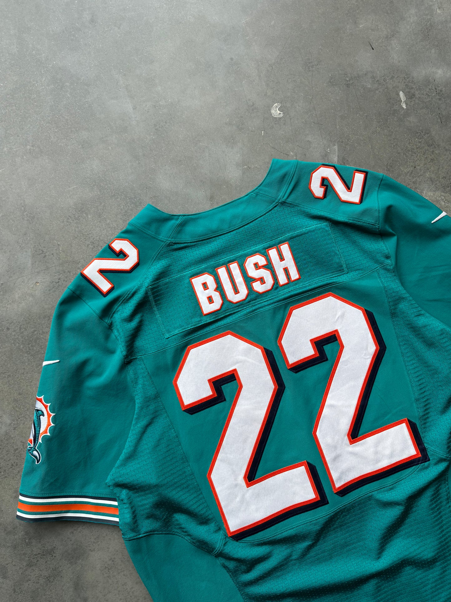2012 Miami Dolphins Reggie Bush Nike Teal Elite Fully Stitched NFL On Field Jersey (48/XL)