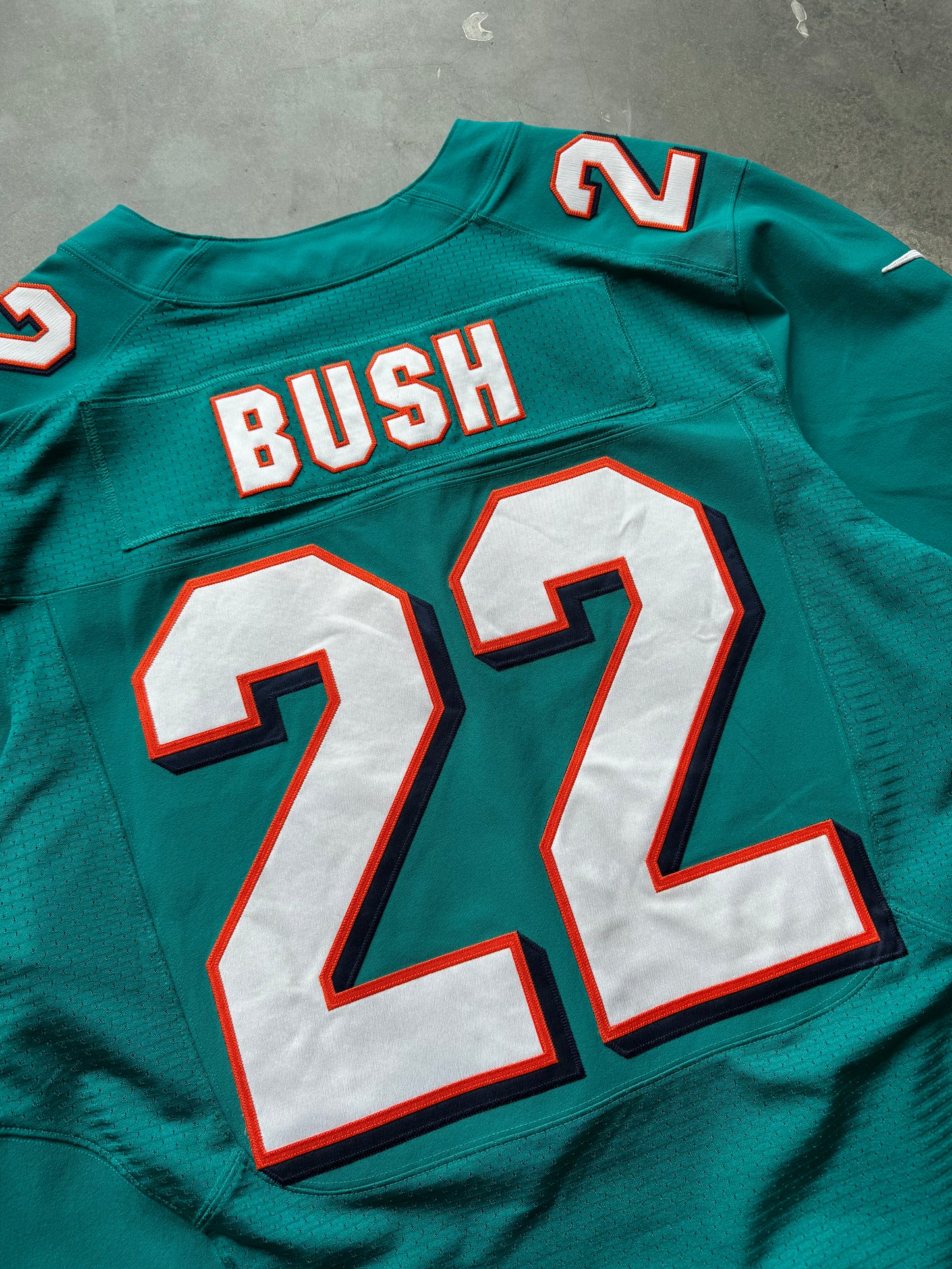2012 Miami Dolphins Reggie Bush Nike Teal Elite Fully Stitched NFL On Field Jersey (48/XL)