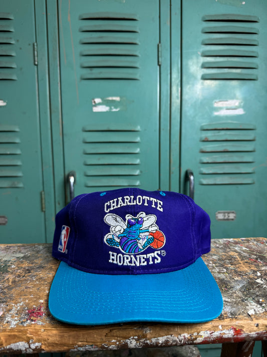 90’s Charlotte Hornets Vintage Sports Specialties Script NBA Snapback Hat (OSFA)