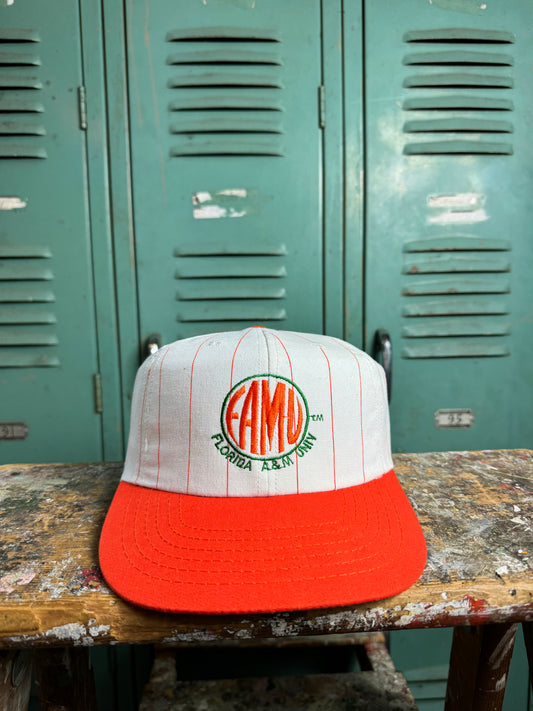 90’s FAMU Rattlers Vintage Pinstriped HBCU Snapback Hat (OSFA)