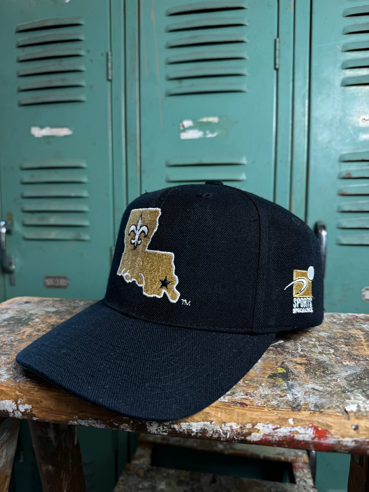90’s New Orleans Saints Vintage Sports Specialties Plain Logo Wool NFL Snapback Hat (OSFA)