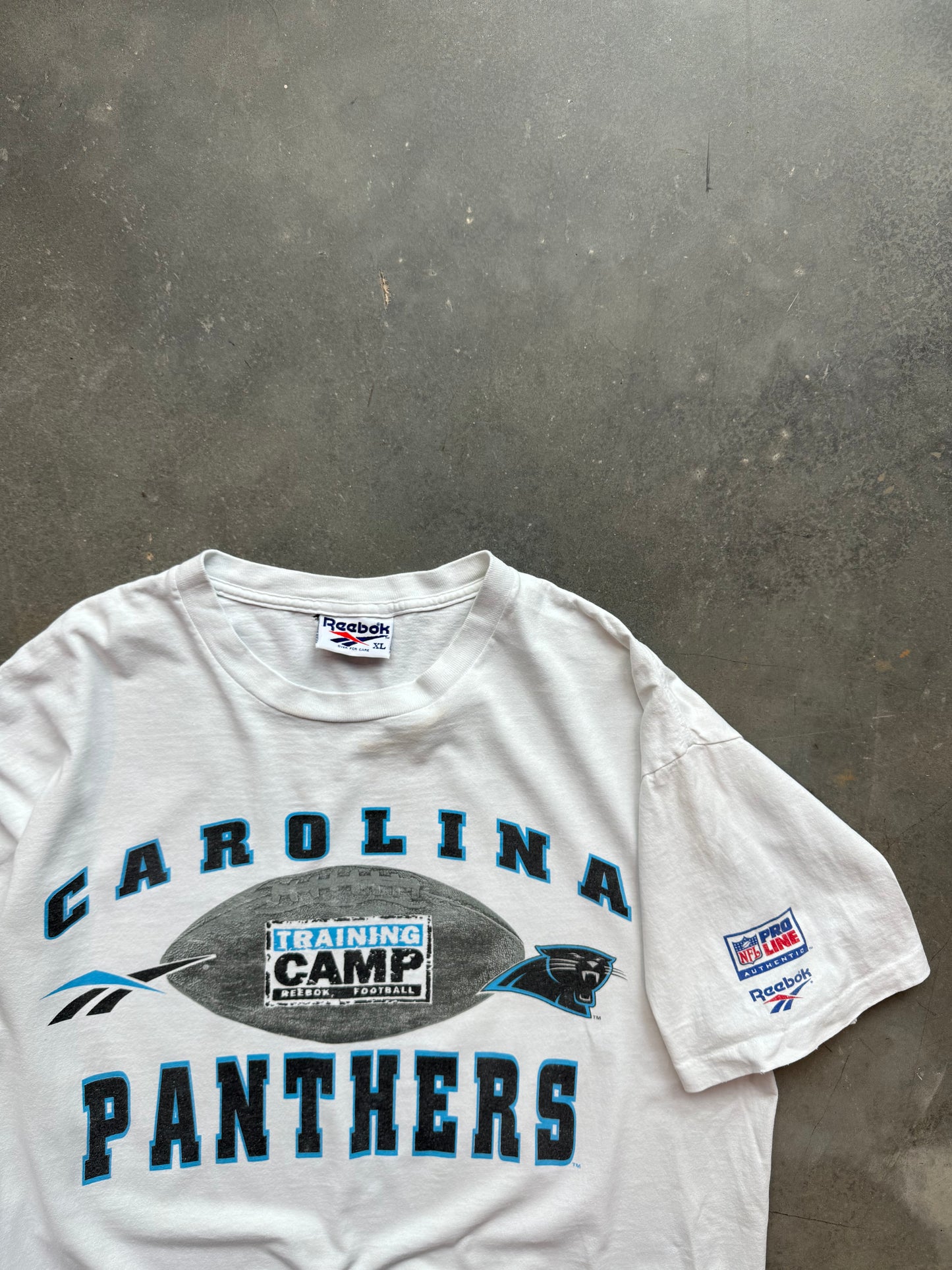 1996 Carolina Panthers Vintage Reebok NFL Pro Line Training Camp NFL Tee (XL)