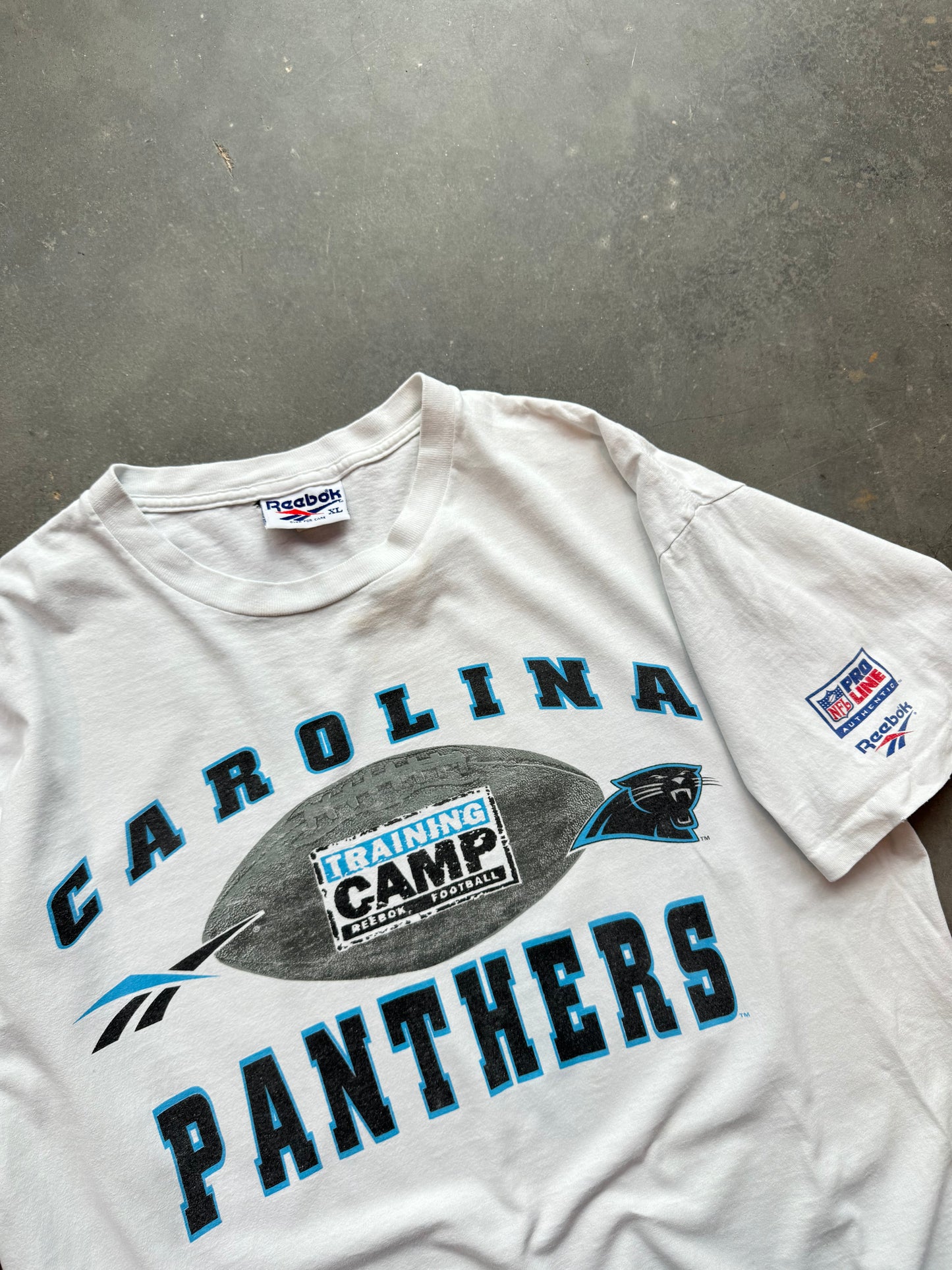 1996 Carolina Panthers Vintage Reebok NFL Pro Line Training Camp NFL Tee (XL)