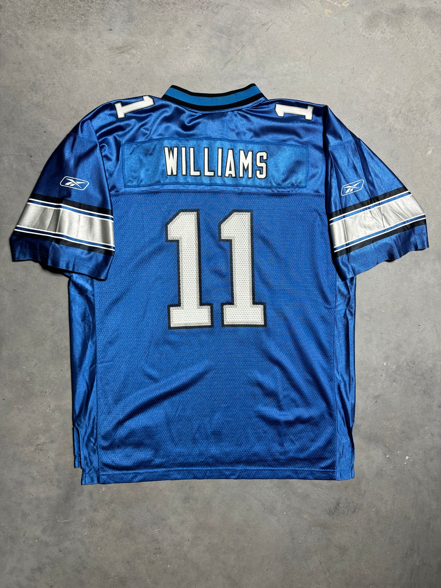 00’s Detroit Lions Roy Williams Vintage Blue Reebok NFL Jersey (XL)