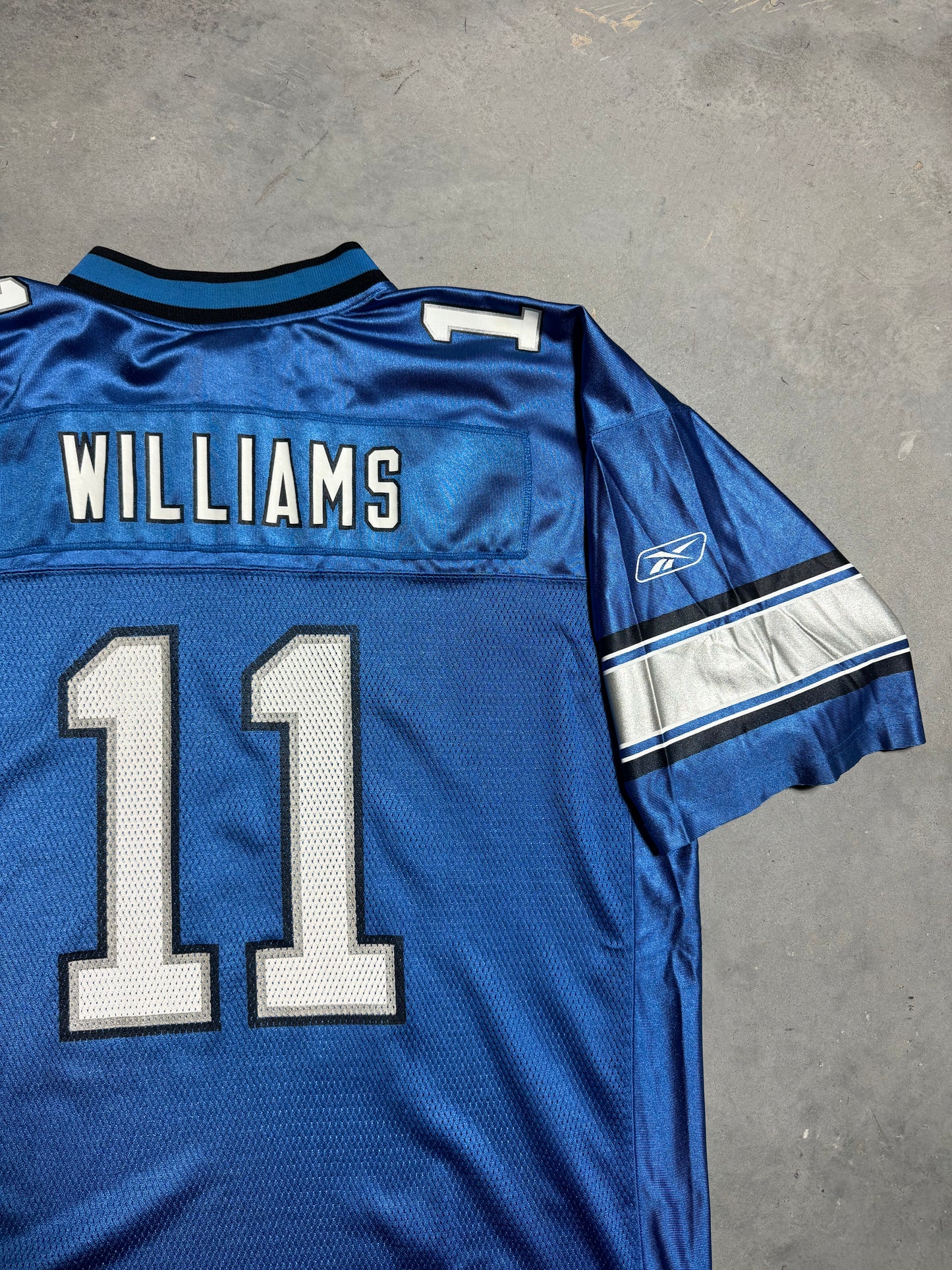 00’s Detroit Lions Roy Williams Vintage Blue Reebok NFL Jersey (XL)