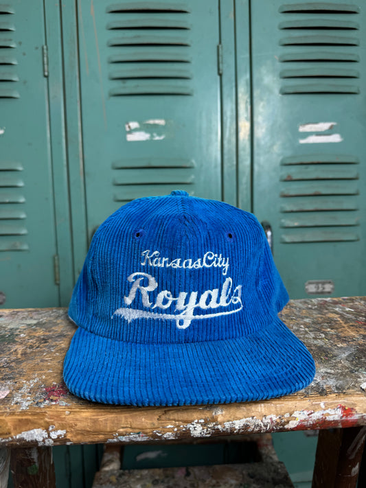 80’s Kansas City Royals Vintage MLB Corduroy Snapback Hat - Deadstock (OSFA)