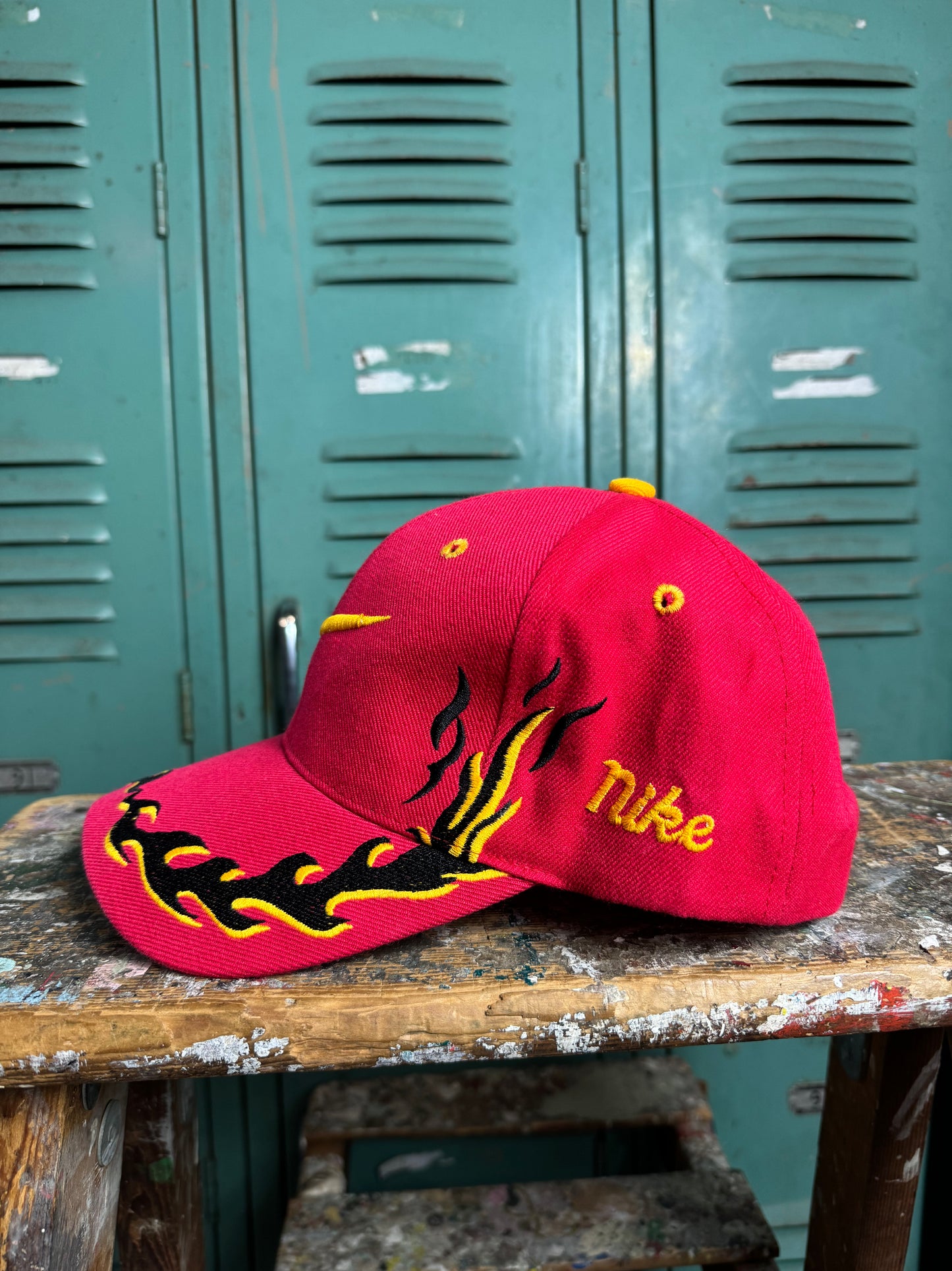 90’s Nike Inspired Air Bakin Vintage Flames Strapback Hat - Deadstock (OSFA)