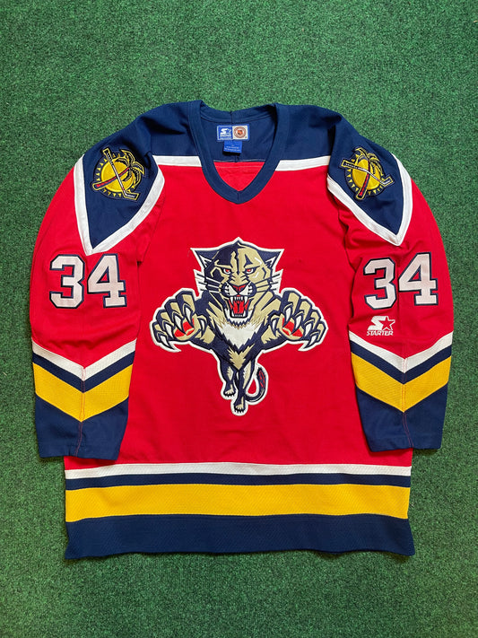 90’s Florida Panthers John Vanbiesbrouck Vintage Starter NHL Hockey Jersey (Large)