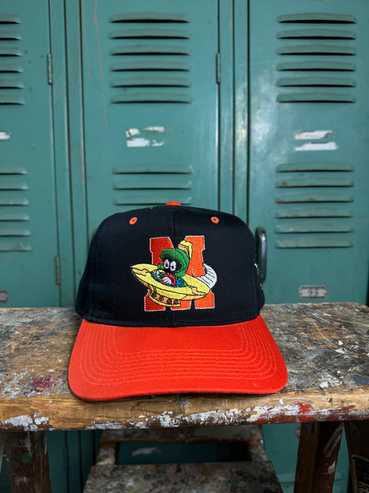 90’s Marvin the Martian Vintage Looney Tunes Blockhead Snapback Hat (OSFA)