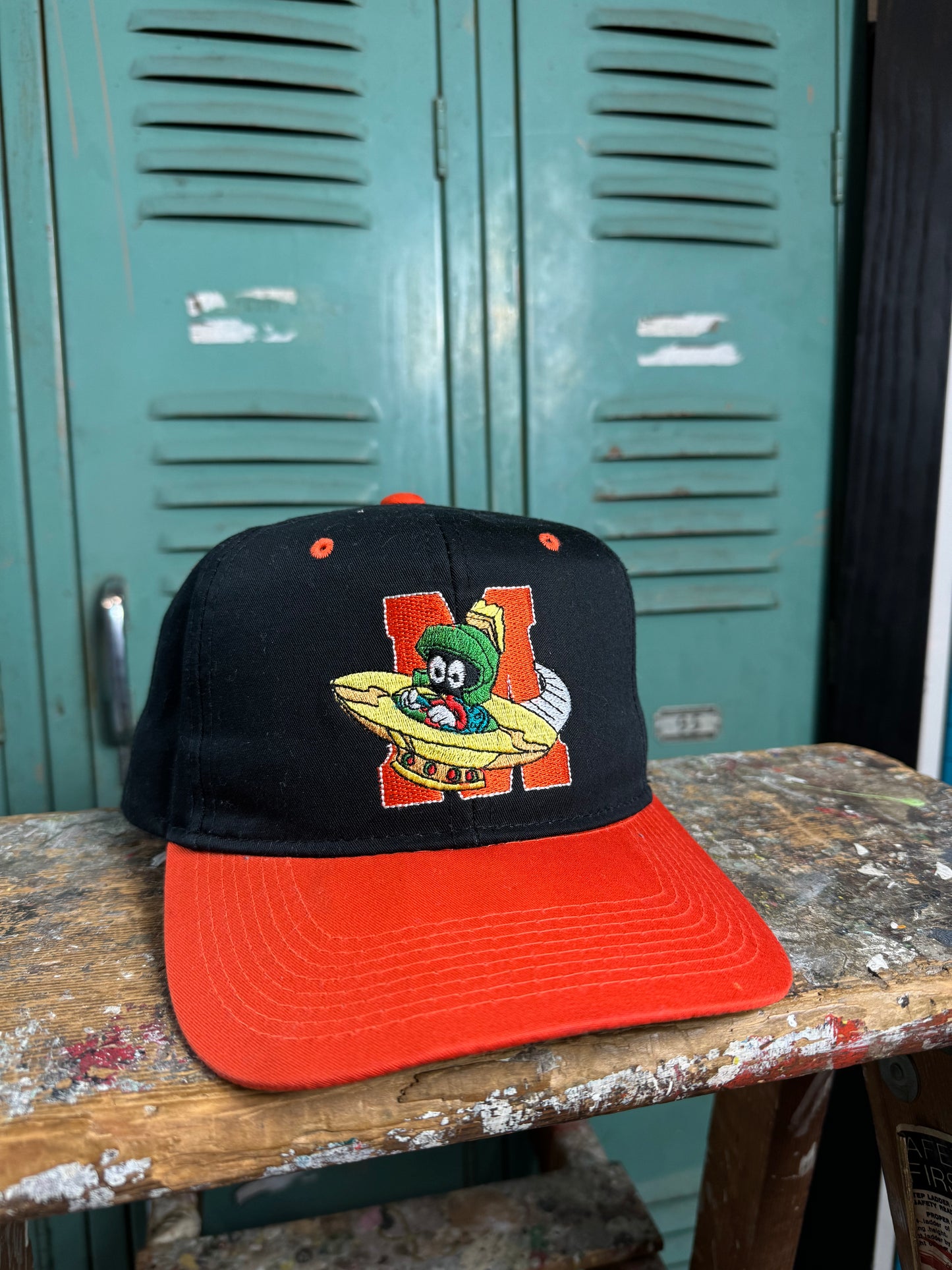 90’s Marvin the Martian Vintage Looney Tunes Blockhead Snapback Hat (OSFA)