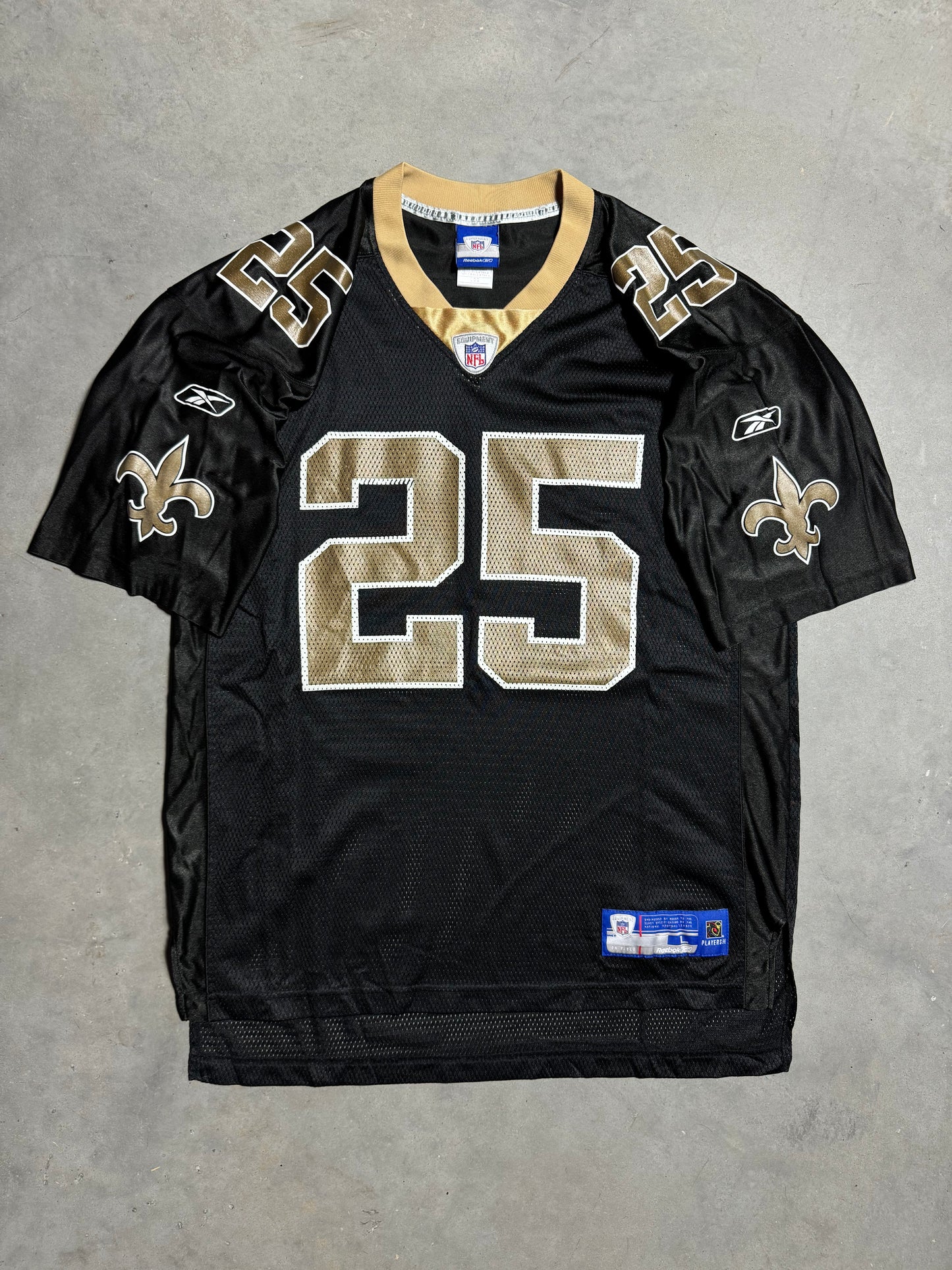 00’s New Orleans Saints Reggie Bush Vintage Black Reebok NFL Jersey (Large)