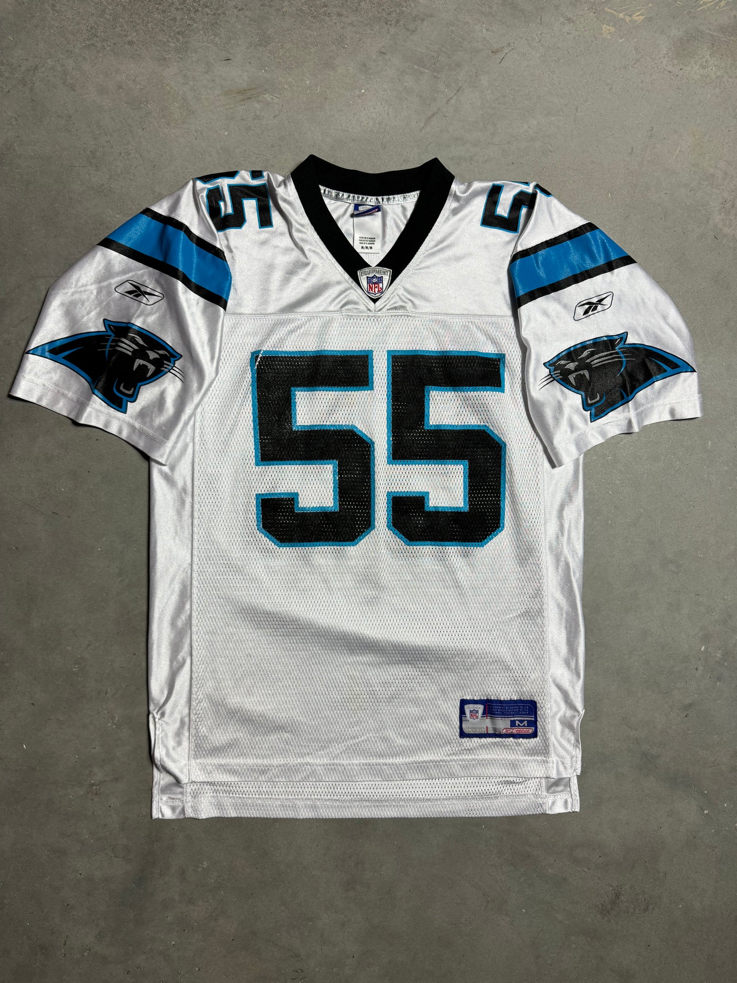 00’s Carolina Panthers Dan Morgan Vintage White Reebok NFL Jersey (Medium)