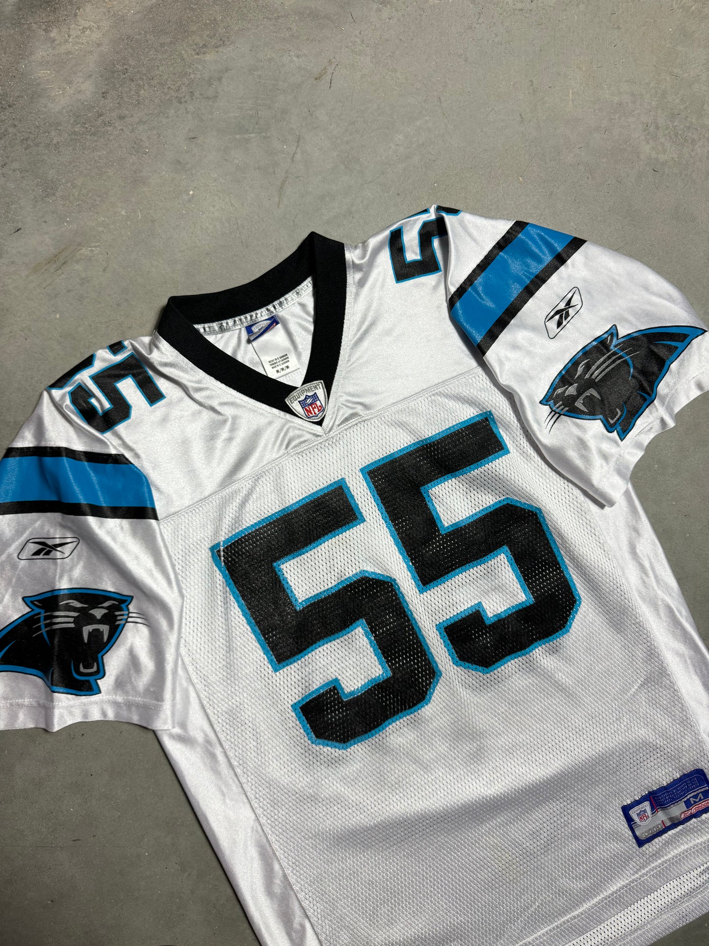 00’s Carolina Panthers Dan Morgan Vintage White Reebok NFL Jersey (Medium)