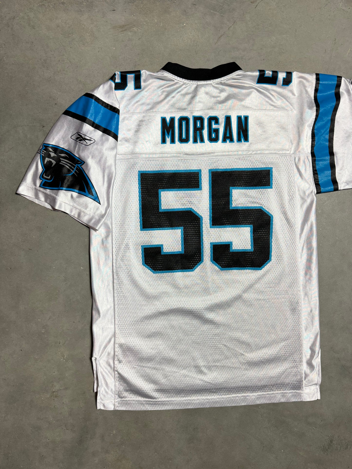 00’s Carolina Panthers Dan Morgan Vintage White Reebok NFL Jersey (Medium)