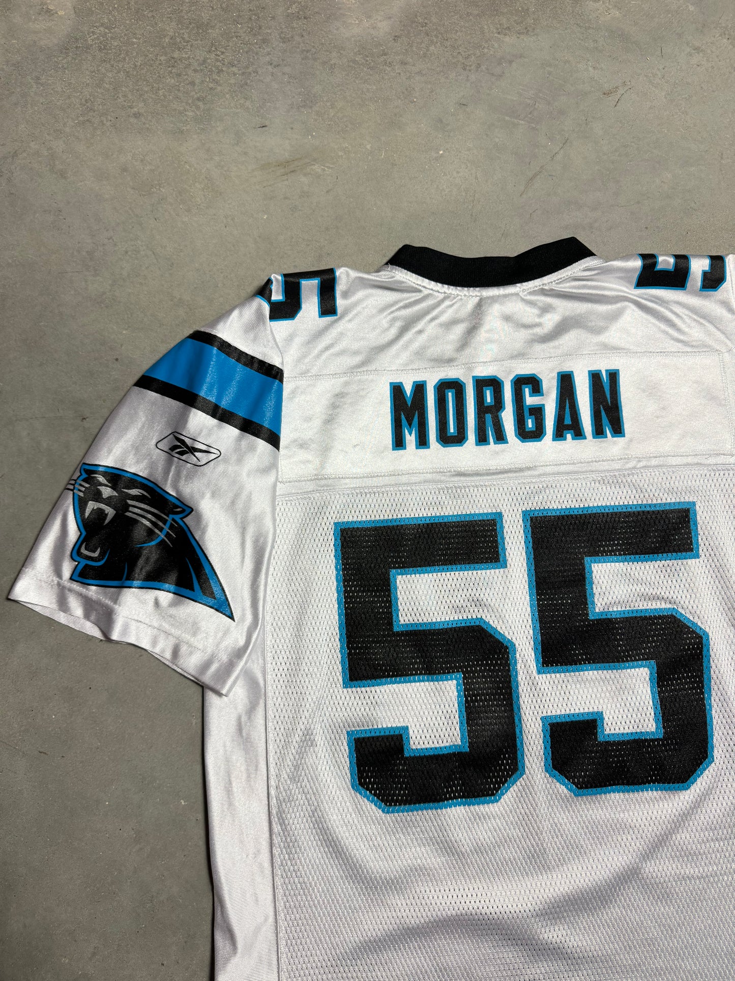 00’s Carolina Panthers Dan Morgan Vintage White Reebok NFL Jersey (Medium)