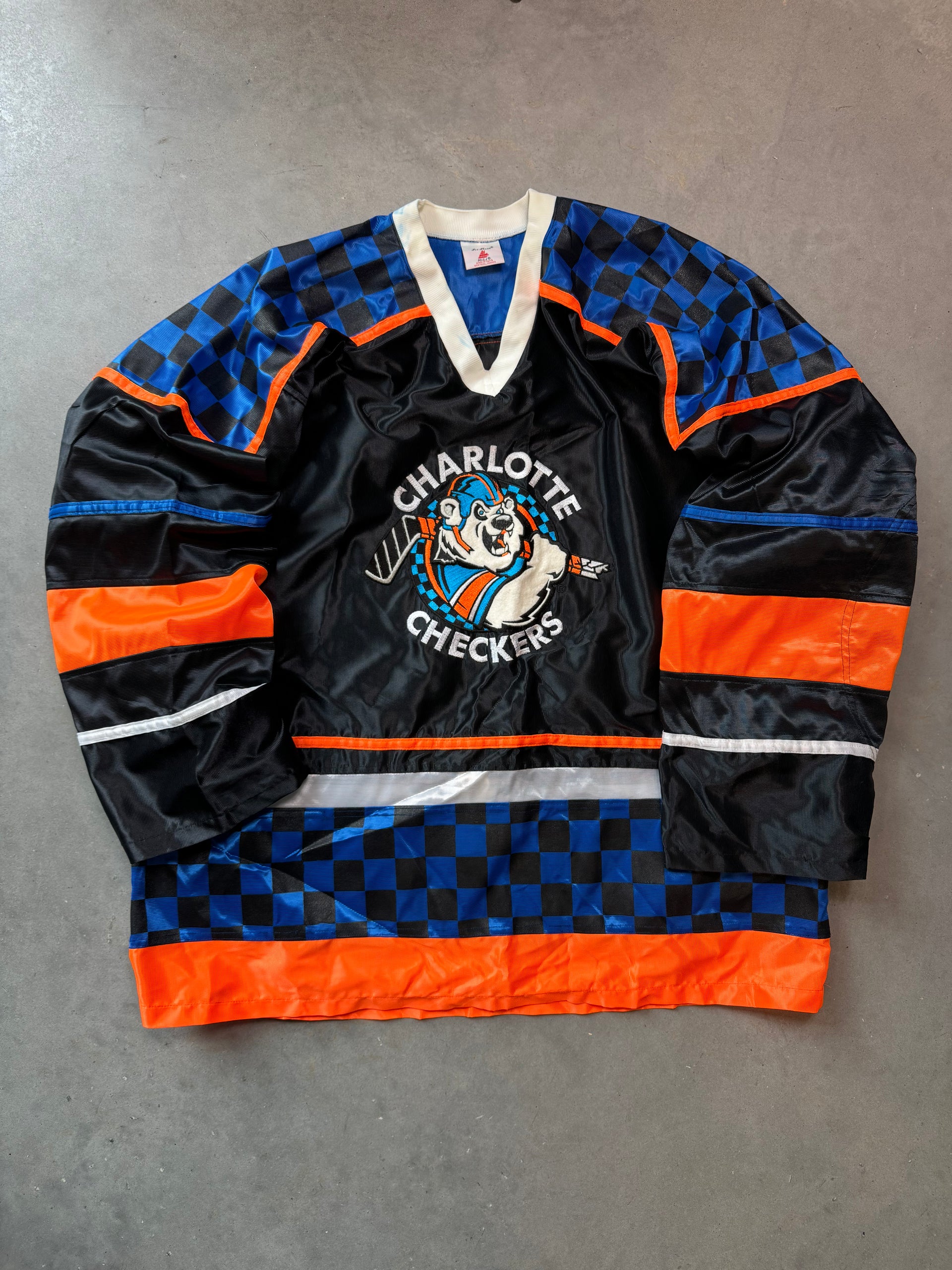 90's Charlotte Checkers Vintage Hili Ice Sheen ECHL Authentic