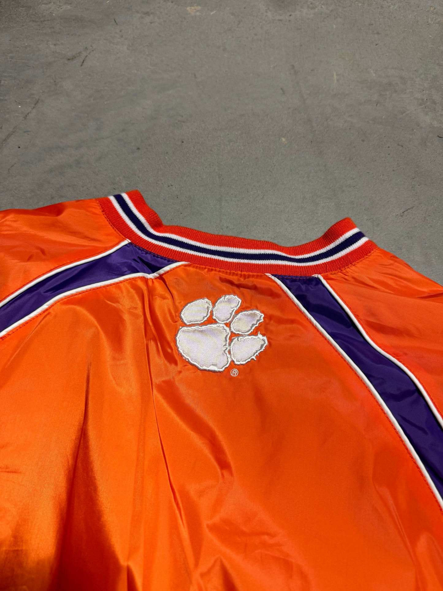 00’s Clemson Tigers Orange/Purple Colorblocked College Windbreaker Pullover - Deadstock (XL)