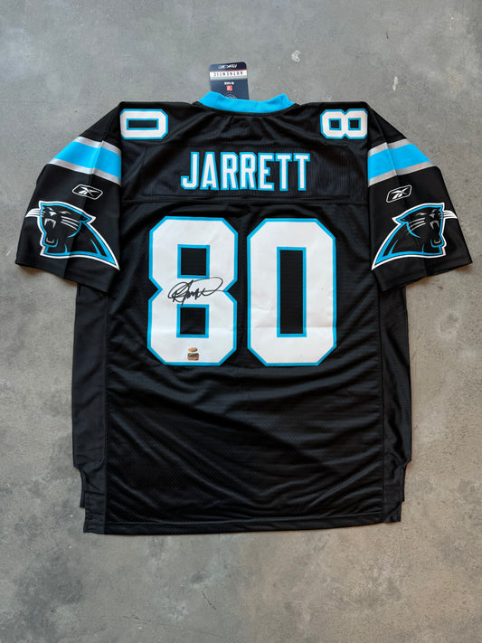 2008 Carolina Panthers Dwayne Jarrett Vintage Black Reebok Stitched NFL Jersey - Deadstock & Autographed (Size XL)
