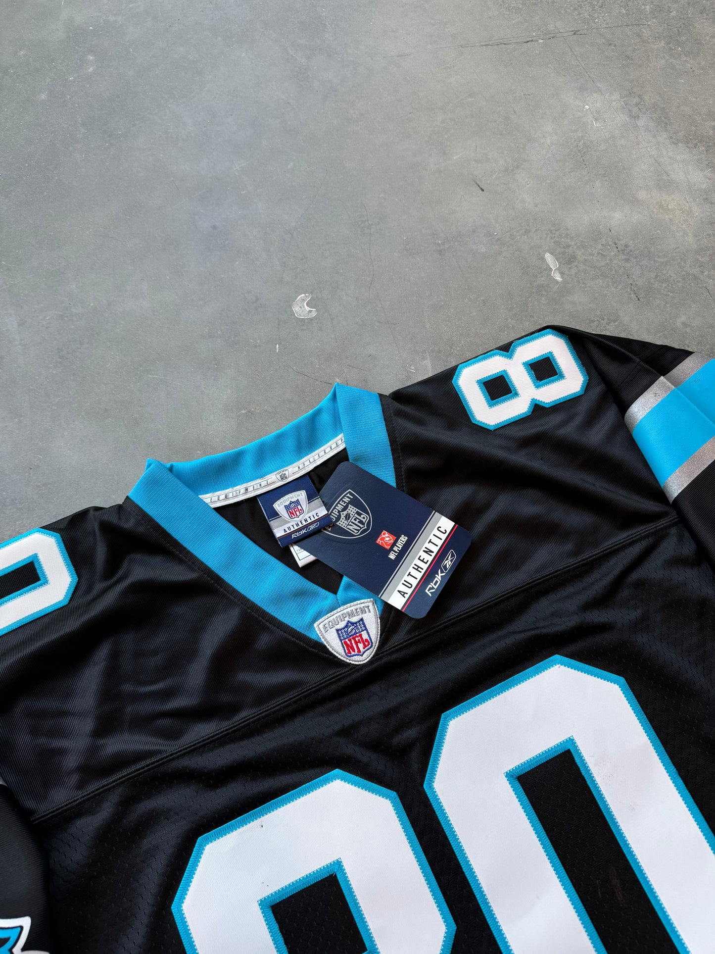 2008 Carolina Panthers Dwayne Jarrett Vintage Black Reebok Stitched NFL Jersey - Deadstock & Autographed (Size XL)