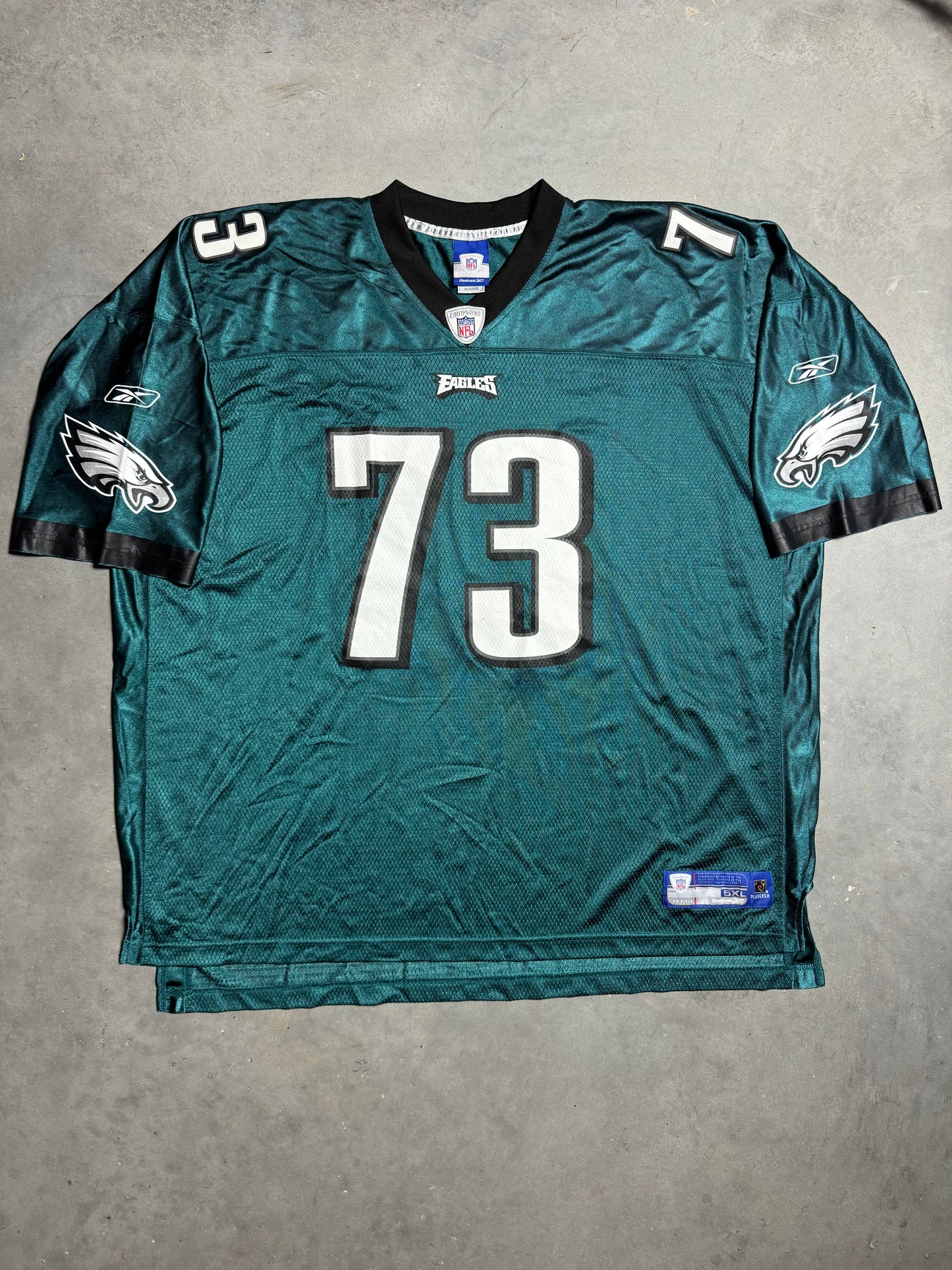 00’s Philadelphia Eagles Shawn Andrews Vintage Midnight Green Reebok NFL Jersey (5XL)