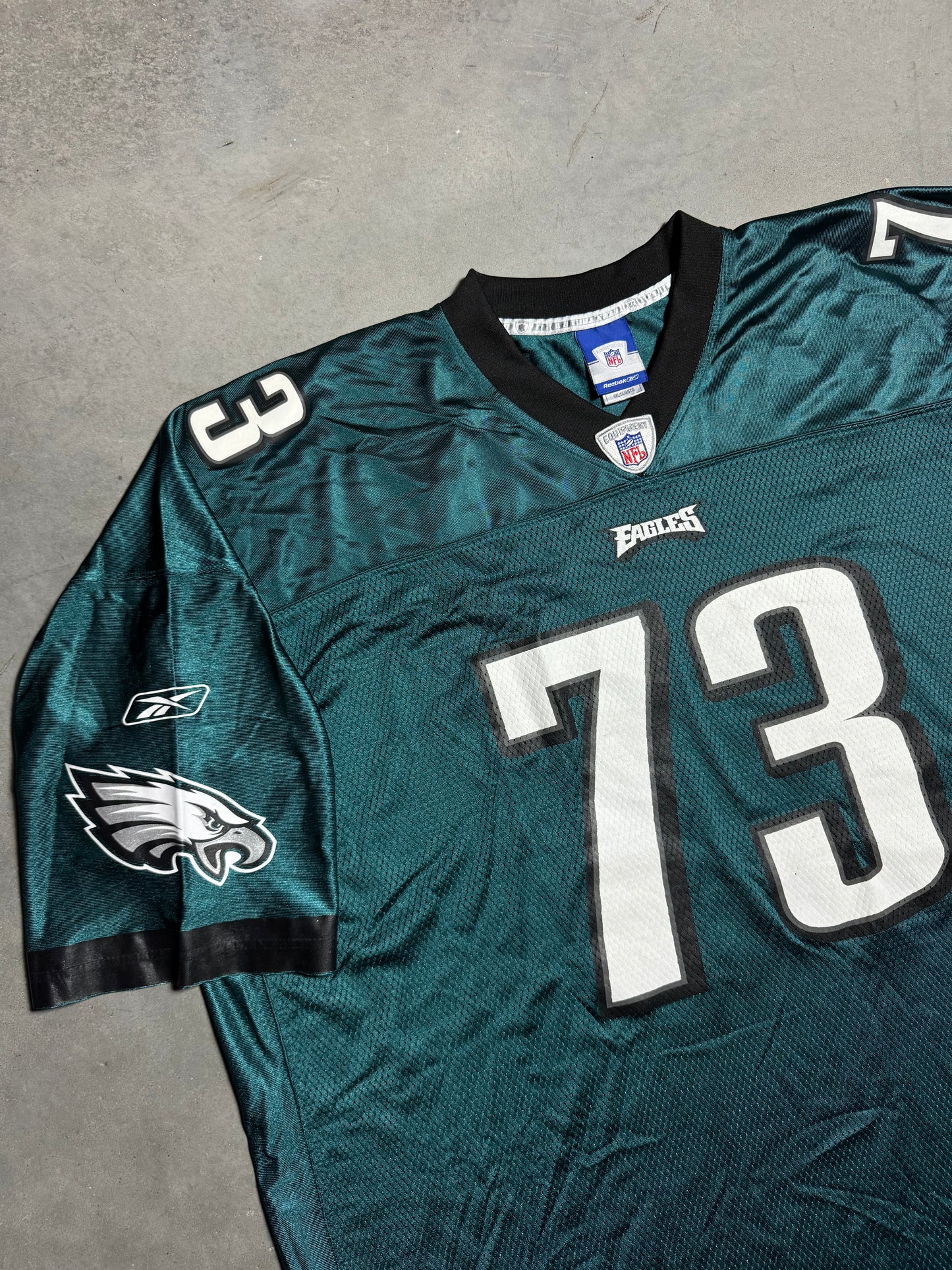 00’s Philadelphia Eagles Shawn Andrews Vintage Midnight Green Reebok NFL Jersey (5XL)