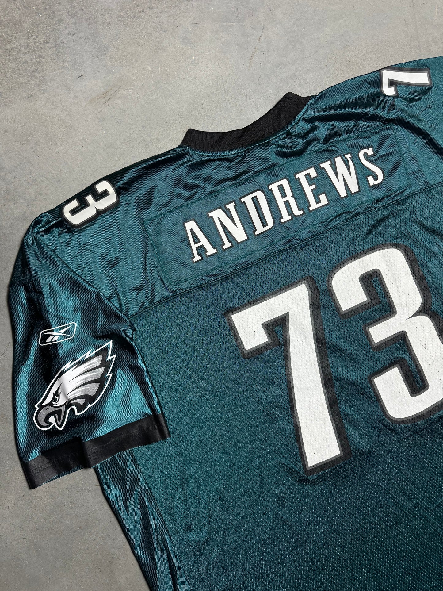 00’s Philadelphia Eagles Shawn Andrews Vintage Midnight Green Reebok NFL Jersey (5XL)