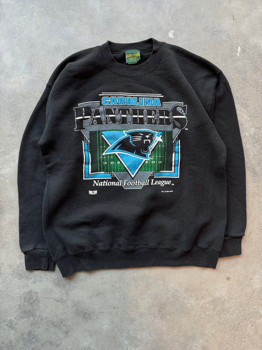 1994 Carolina Panthers Vintage Black Nutmeg Mills Heavyweight NFL Crewneck (Large)