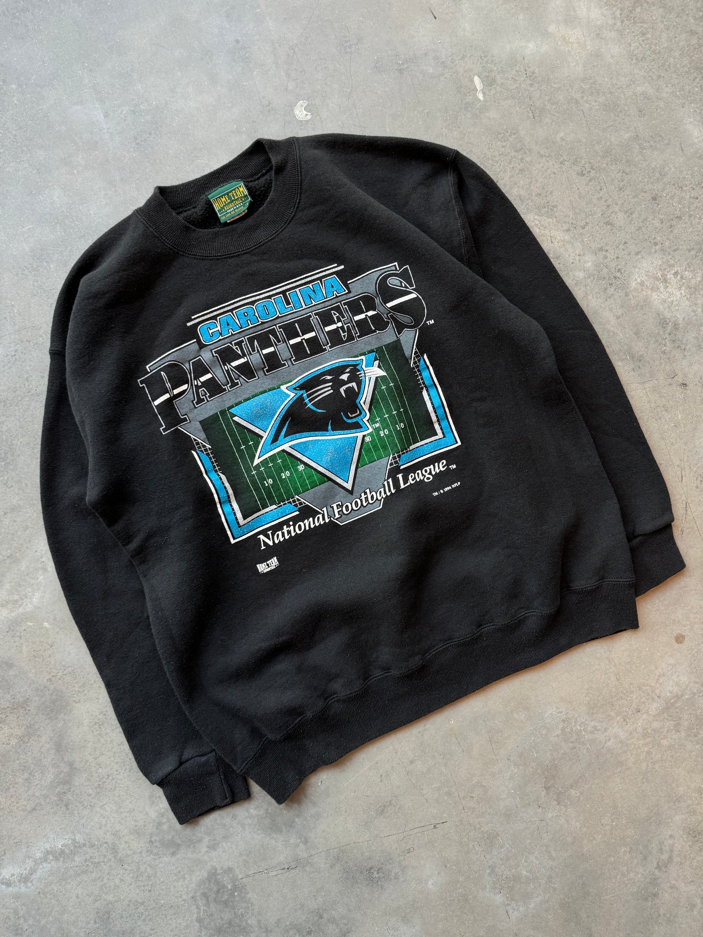1994 Carolina Panthers Vintage Black Nutmeg Mills Heavyweight NFL Crewneck (Large)