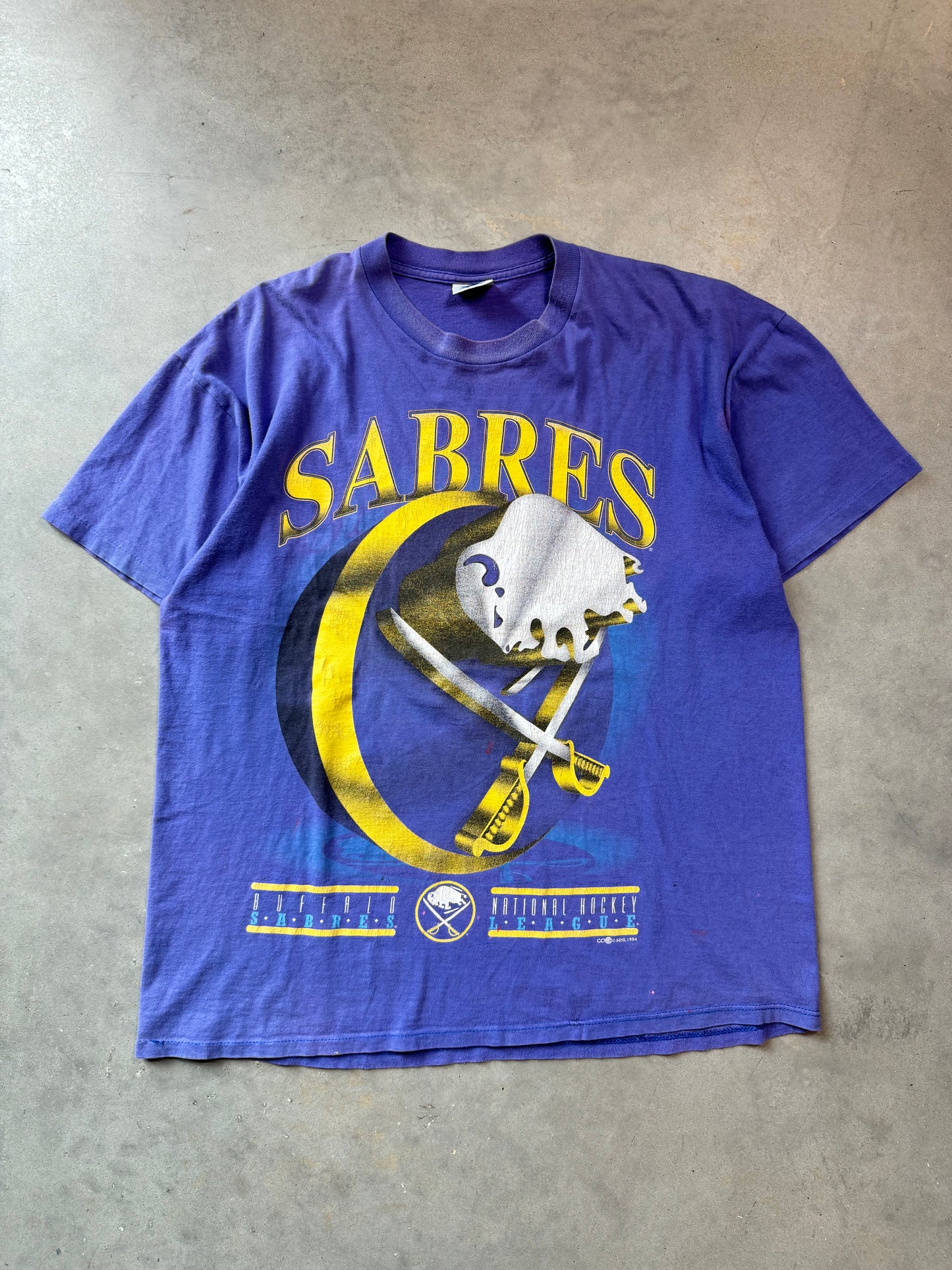 1994 Buffalo Sabres Vintage CCM Big Logo NHL Hockey Tee (XL)