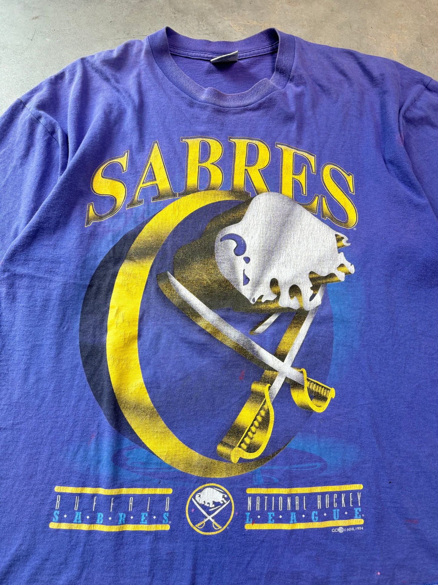 1994 Buffalo Sabres Vintage CCM Big Logo NHL Hockey Tee (XL)